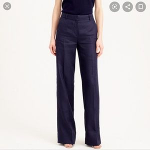 J Crew city fit wide leg trousers 100% linen